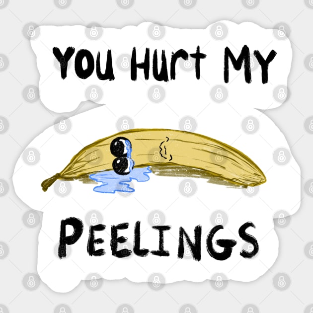 You Hurt My Peelings Crying Banana Lying Down Sticker by SubtleSplit